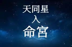 紫微斗數天同|天同星在命宮